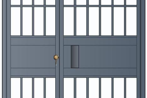 （雙扇電控平開門、柵欄門）